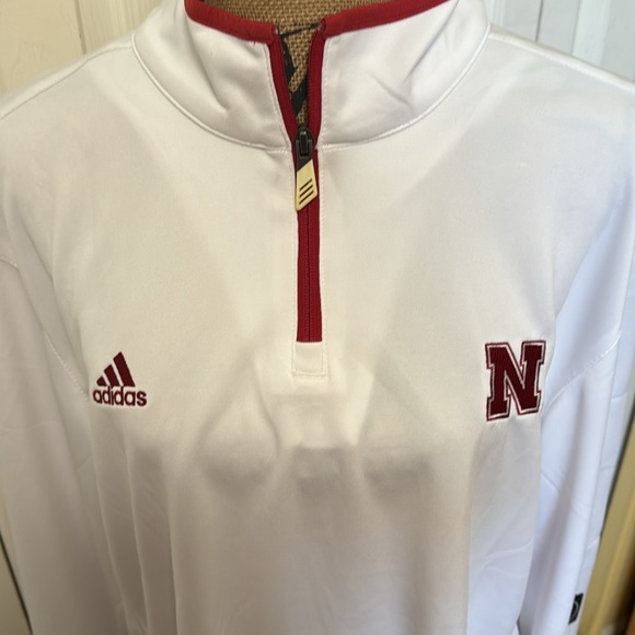 adidas University of Nebraska 3-quarter zip Sideline pullover NWT - Picture 5 of 9